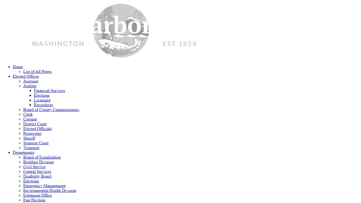Public Records - Grays Harbor County, Washington